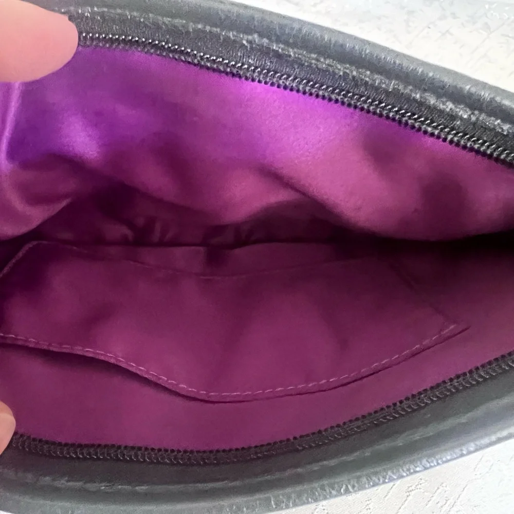 Coach Womens Black Leather Detachable Strap Top Zip Pouch Wallet - Picture 5 of 5